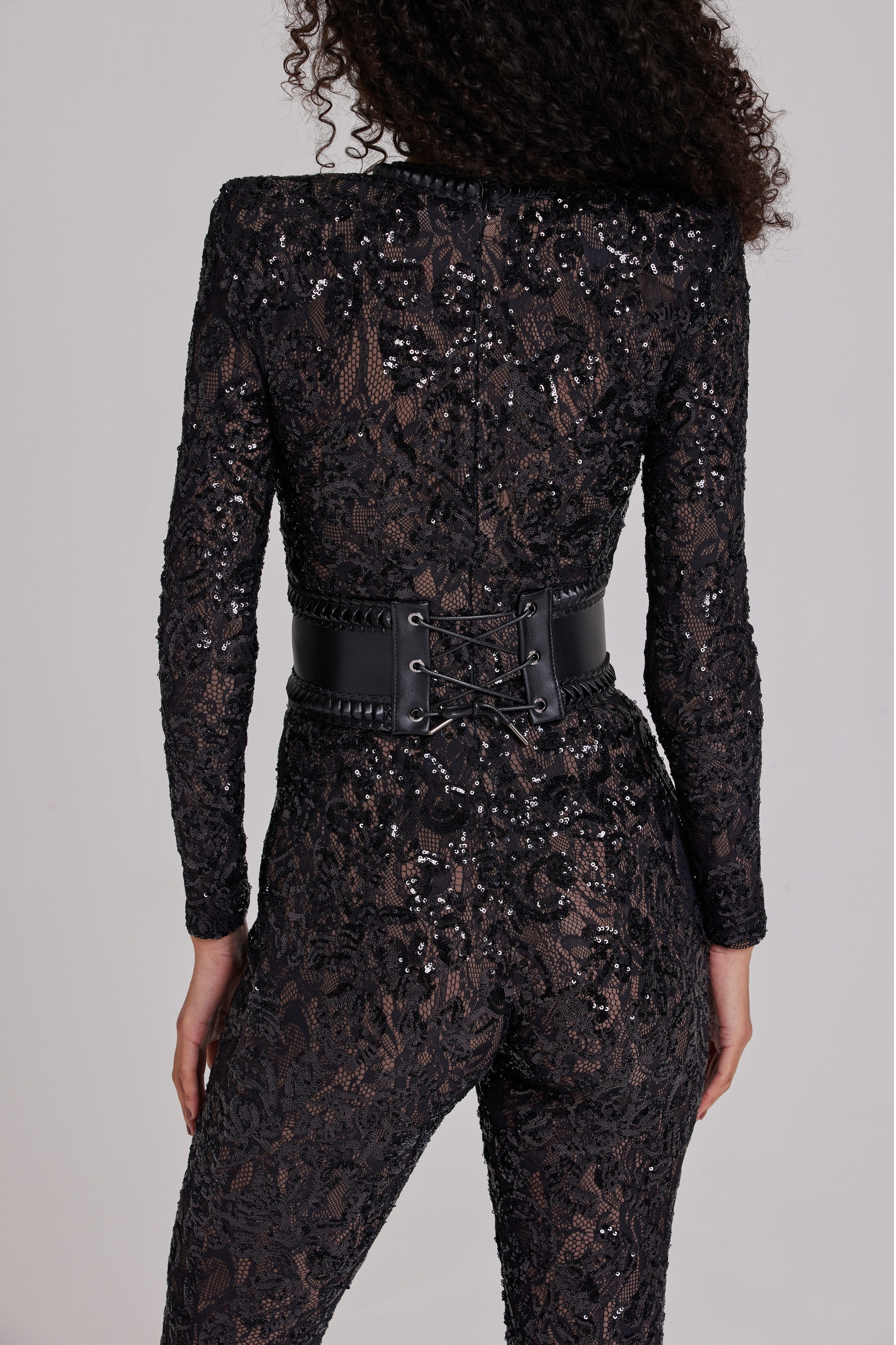 Bella Black Dark Nude Jumpsuit - Image 6