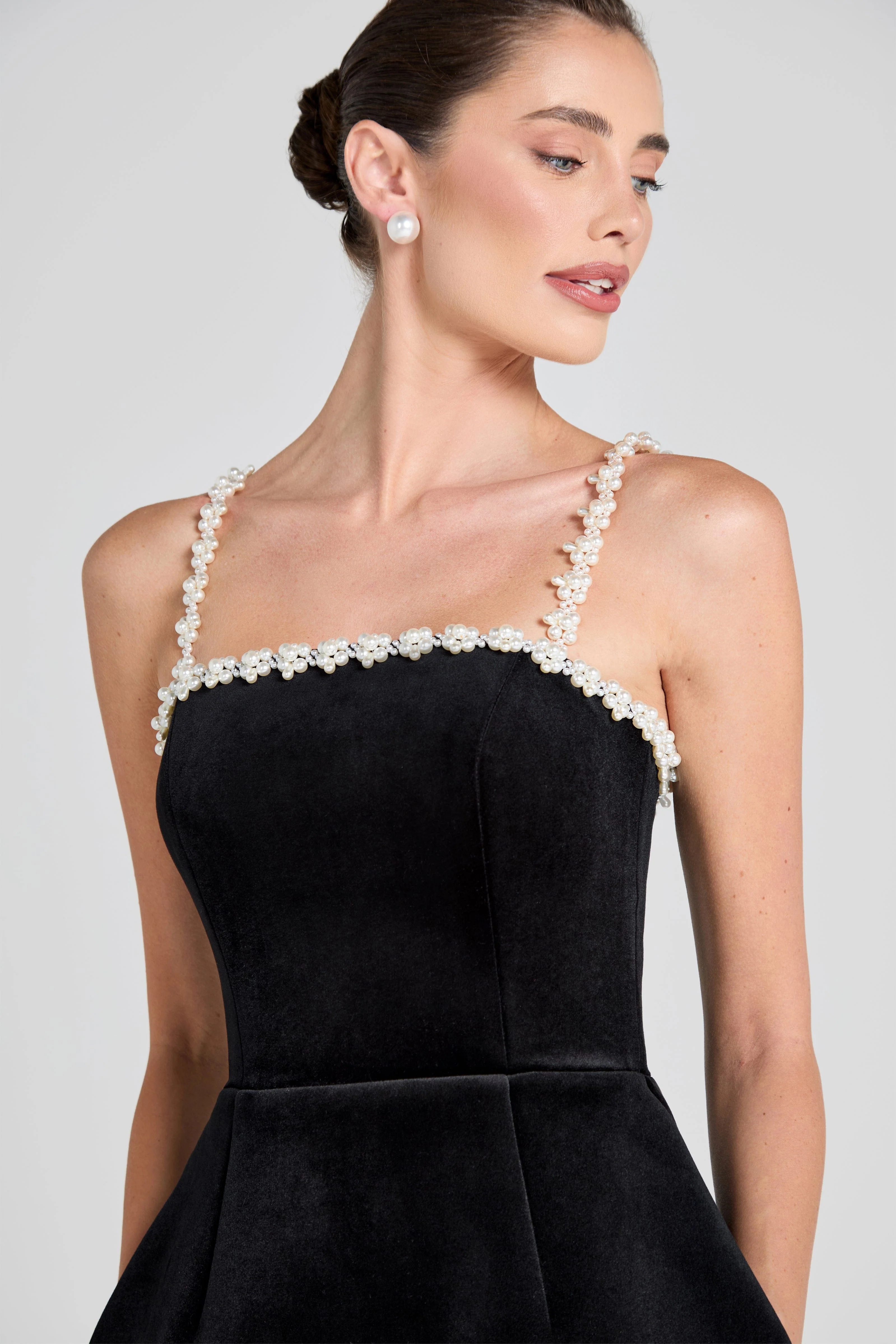 Em Velvet Black Dress - Image 5