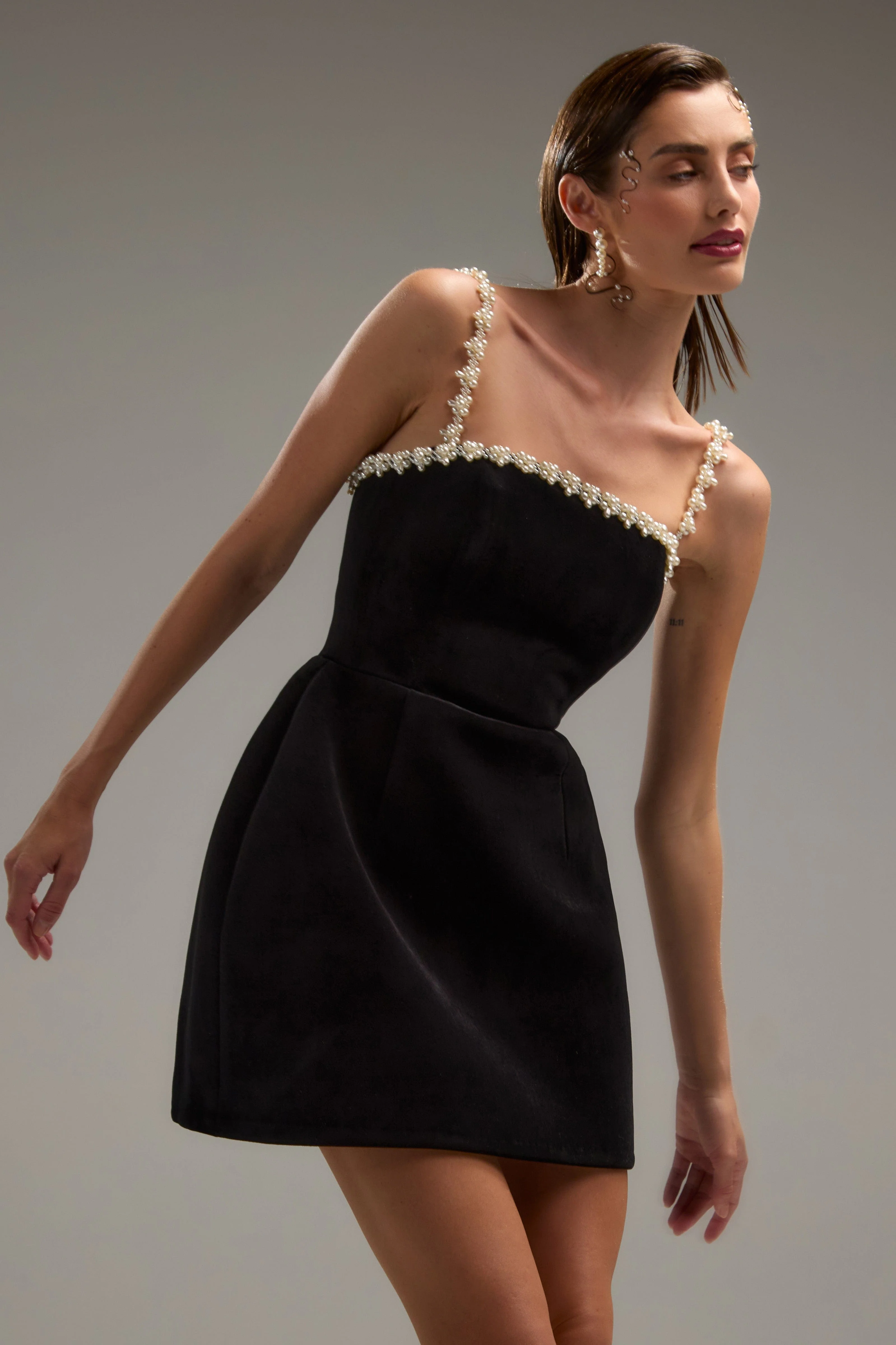Em Velvet Black Dress - Image 6