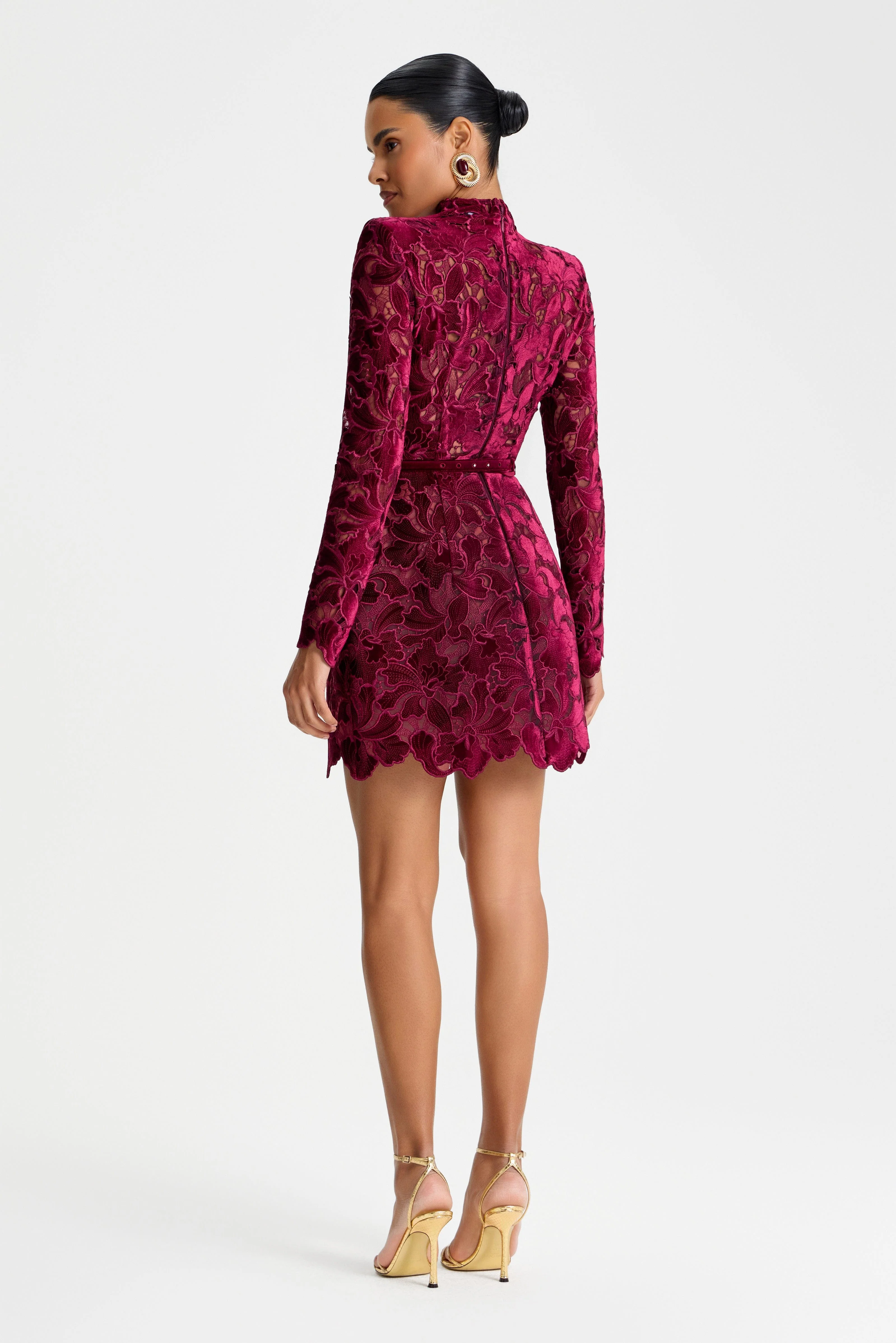 Lydia Burgundy Dress - Image 4