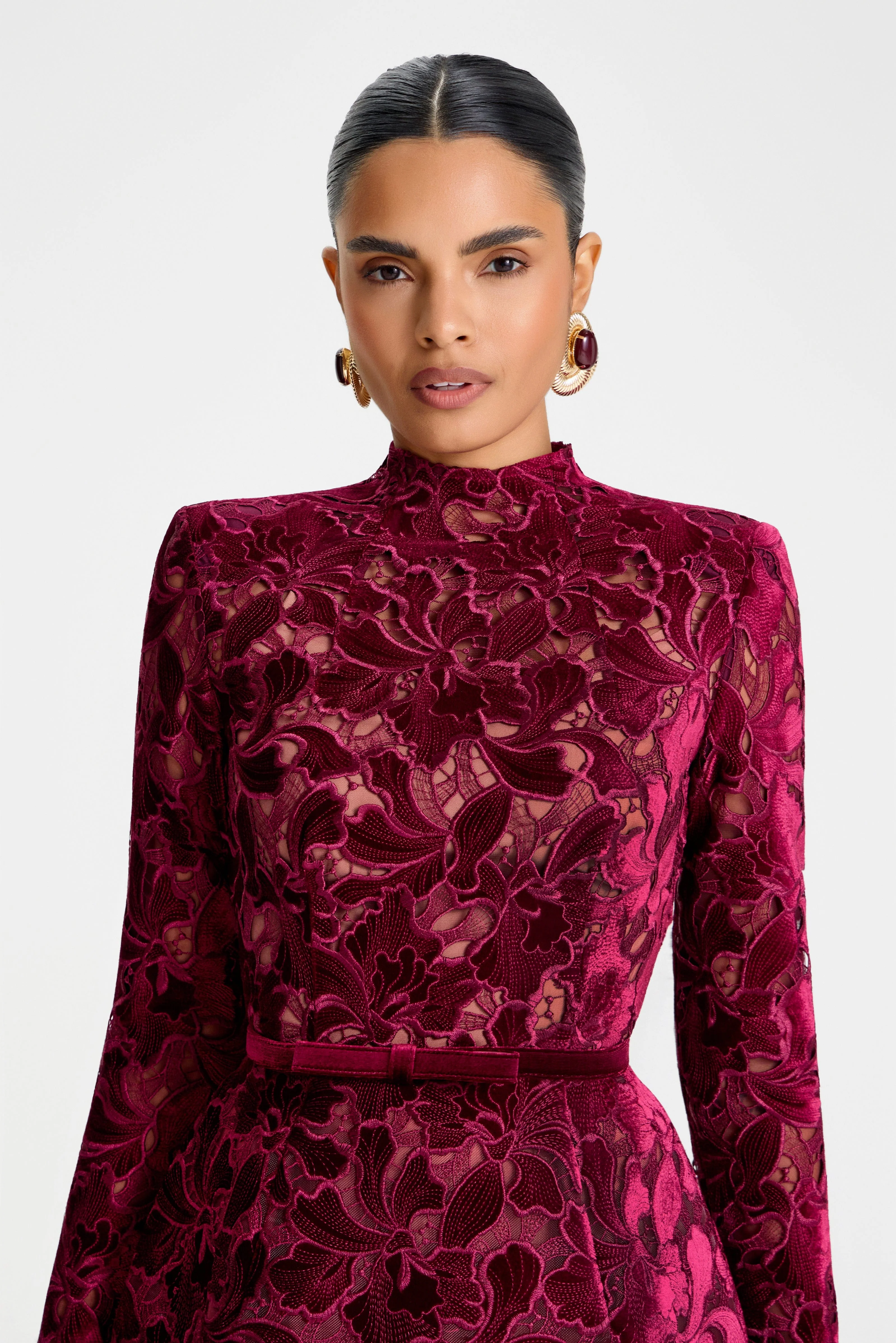 Lydia Burgundy Dress - Image 5