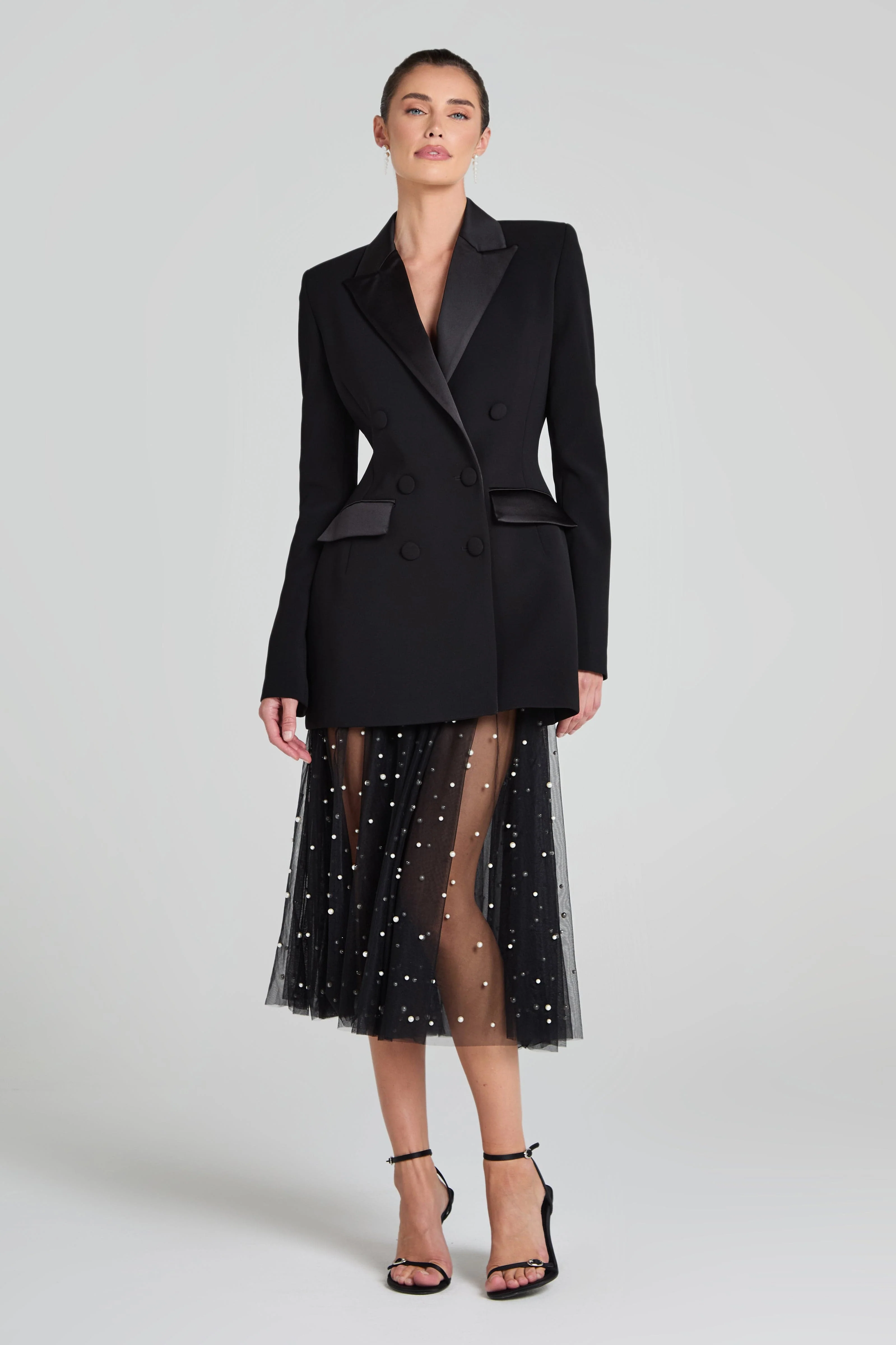 Monica Black Blazer Dress - Image 4